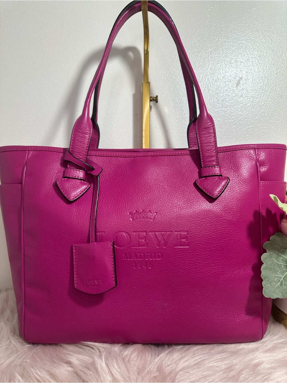 Authentic Loewe heritage tote bag- pink leather